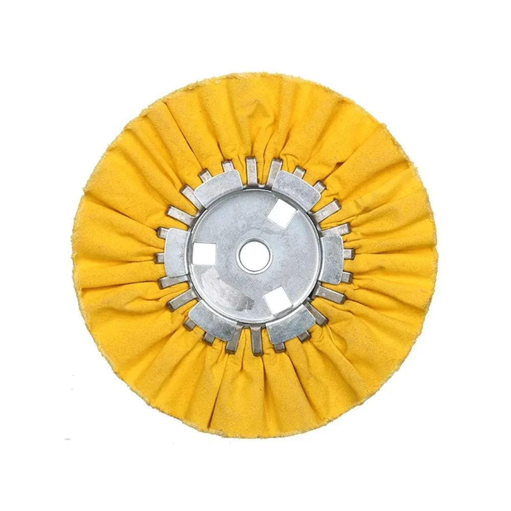 8" Yellow Airway Buffing Wheel,5/8'' Arbor Hole,12 Plys/Hard Polishing for Angle Grinder,1PCS