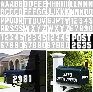 110 Pcs Reflective Mailbox Number Letters Stickers - Self Adhesive Vinyl Numbers