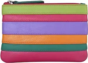 ili New York Mini Leather Coin Purse, Change Purse, and Coin Holder with Key Ring, RFID Protection, Compact Design Coin Purse for Women and Men – Available in Vibrant Colors