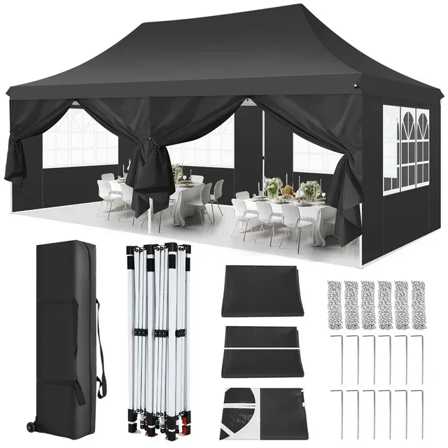 10x20EZ Pop Up Canopy Wedding Commercial Heavy Duty Party Tent Gazebo Sidewalls!