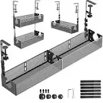 Multi-Model Under Desk Cable Management Tray 2 Packs Metal Under Desk Wire Ma...