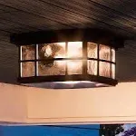 Zurich Collection Craftsman Black Outdoor Ceiling Light, UQL1248 - Craftsman - Outdoor Flush-mount Ceiling Lighting - by Urban Ambiance | Houzz