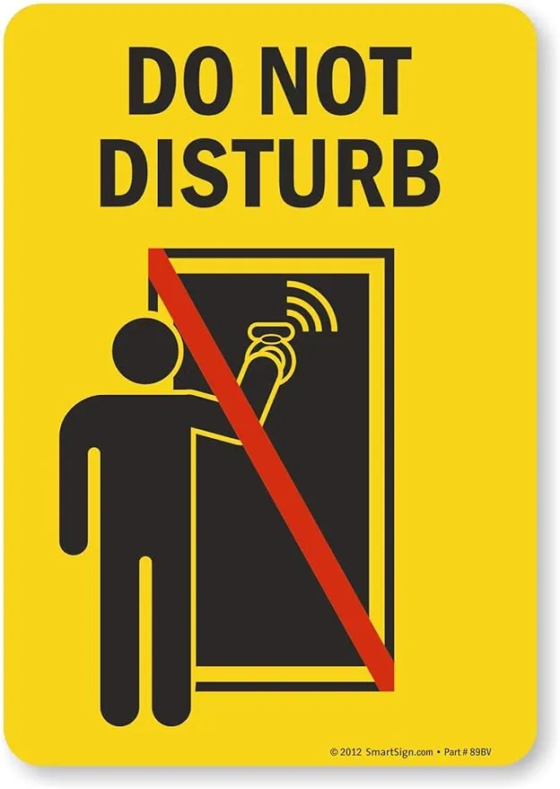 SmartSign - S-7675-MG-10 Do Not Disturb Sign | 7" x 10" Magnetic Black/Red on Yellow