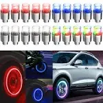 20Pcs Tire Valve Light, LED Wheel Lights, Waterproof LED Flashing Light, Tire Valve Caps Lamp for Car Bike Motorcycle (Red+Blue+White+Colorful)