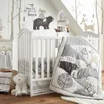 Personalized Baby Crib Bedding Set - 5 Piece Custom Baby Crib Sets with Name, Nursery Bedding Set for Baby Boys Crib Elephant Pattern Gift Idea Double Layer Blanket Set(Fixed Size)