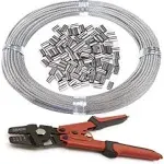 SSACK - 304 Stainless Steel Cable Wire Rope 116 x 165ft Cutter&Crimping Tool and Sleeve100Pcs