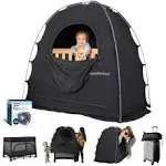 SlumberPod Portable Privacy Pod Blackout with Fan - Black