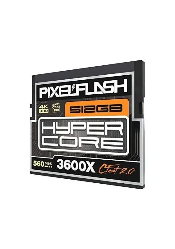 512GB PixelFlash CFast 2.0 Card 3600X HyperCore 565MB/s SATA3 VPG180 C Fast Card Compatible w/DSLR Cinematic Video & Photo Cams Lab Tested & Certified Flash Memory 512 GB 2024 Model