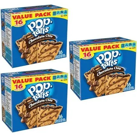 Pop Tarts Frosted Chocolate Chip Value Pack 16 Pastries (Pack of 3)