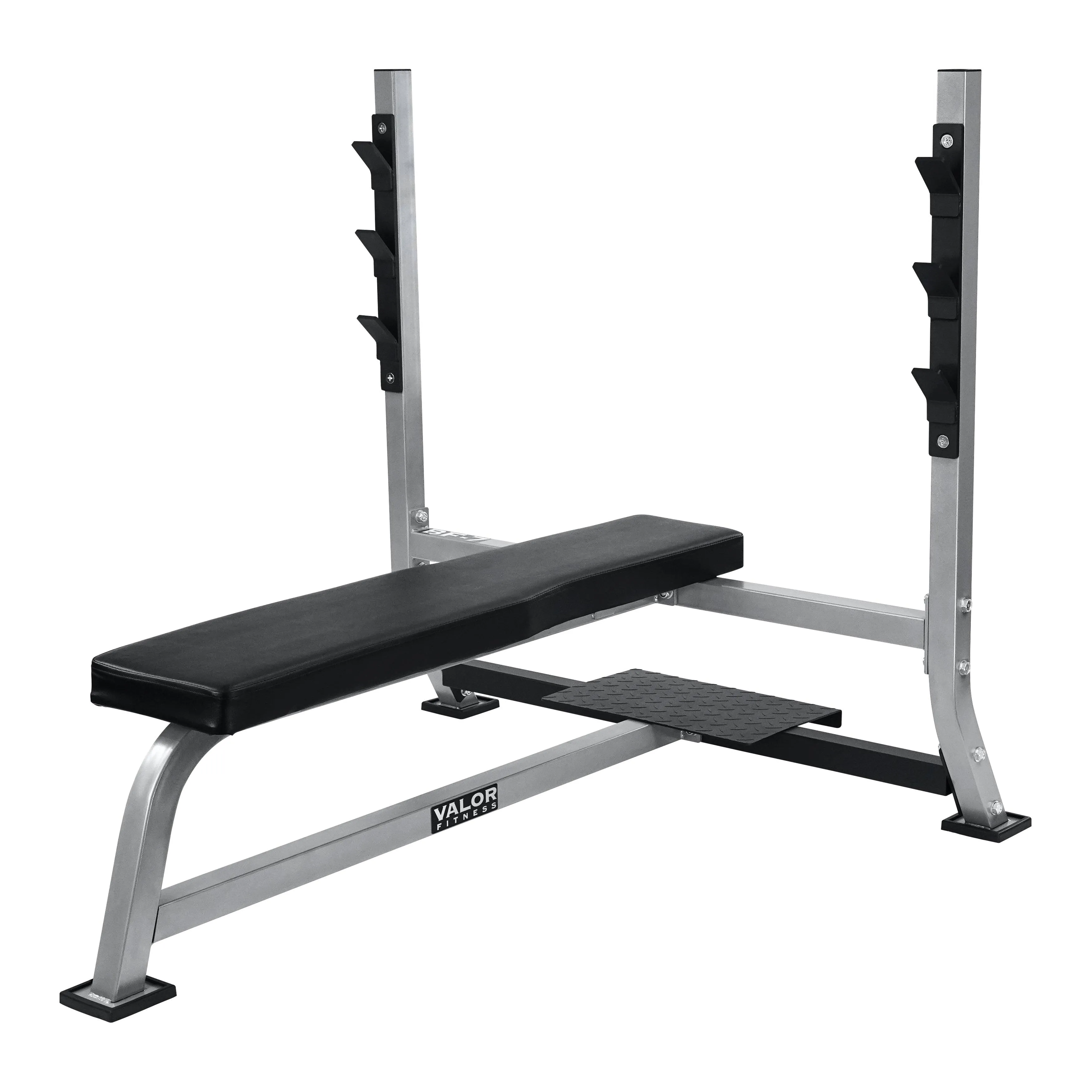 Valor Fitness Olympic Bench with Spotter Metallic Grey and Black