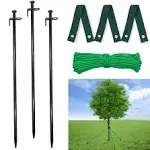 Heavy Duty Tree Stakes, 3 Pcs 15.8&#034; Stake Kit, Supports for... 