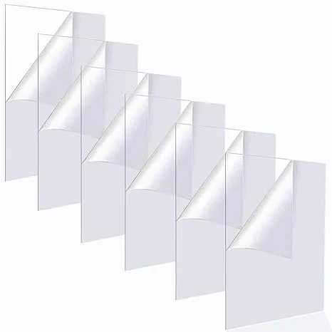 SIQINZONGWA (6 Pack) Pet Sheet Panels 8.5 x 11 x 0.02 Clear Acrylic Sheet Glass Alternative for Paintings Arts and Poster Frames Plastic Board Sheet