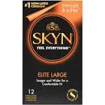 Skyn Condoms, Lubricated, Non-Latex, Elite Large - 12 condoms