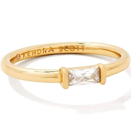 Kendra Scott Juliette Band Ring Gold White Crystal : 5