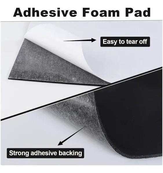 Storystore Foam Sheets Self Adhesive Closed Cell Foam Neoprene Rubber Sheets Insulation Anti Vibration Foam Rubber Pads with Adhesive, Black (12" x