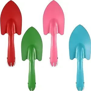 4 Pieces Mini Trowel Set Colorful Metal Hand Shovel Garden Tools for Soil Planting Digging Transplanting