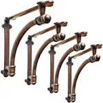 NACH Half Round Decorative Shelf Brackets 6 inch, Heavy Duty Shelf Brackets for Wood Shelves, Floating Shelf Brackets, Shelving Brackets, 2 Pack Copper Shelf Brackets, JS-90-064CPS