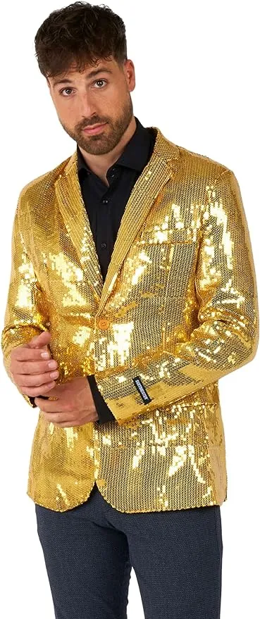 SUITMEISTER Sequins Party Blazer for Men - Slim Fit - Shiny Christmas, NYE, Prom Party Jacket