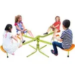 Super Deal Kids Teeter Totter 4 Seat Seesaw 360A Rotate All Steel Extendable Tubes Weather and Rust Resistant for Indoor Outdoor