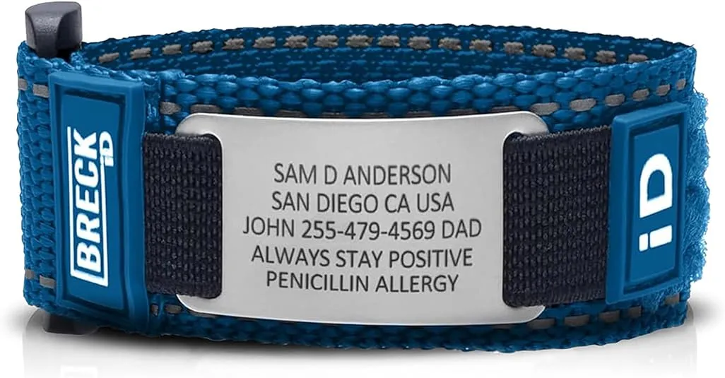 Custom Engraved Medical ID Bracelet - Endurance Nylon with Identification, Emergency & Medical Information. Ideal Gifts for Male & Female Athletes & Travelers