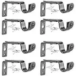 Creatyi Set of 8 Curtain Rod Brackets for 3/4 or 5/8 Inch Rod (Black)