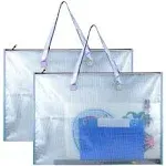 Art Portfolio Bag with Handle and Zipper - 2 PACK Large Clear Waterproof Poster