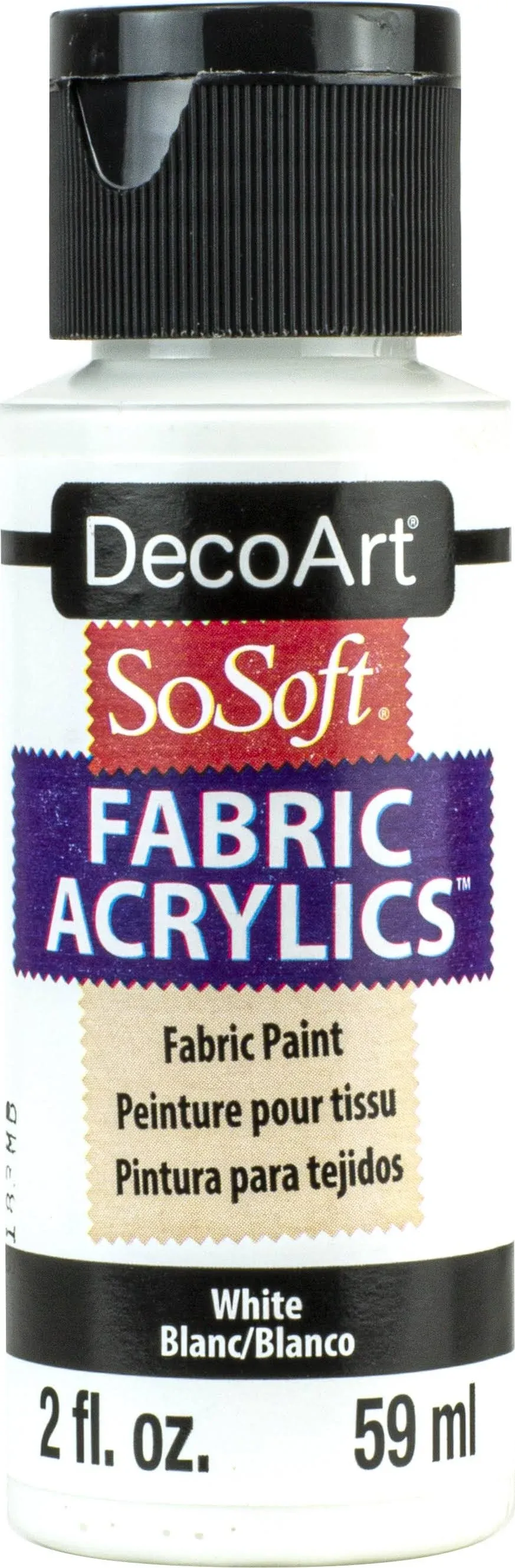 Decoart soSoft Fabric Acrylic Paint 2oz-White