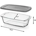 Razab LARGE 7.6 Cups/1800 ML/1.9 Qt Glass Loaf Pan with Lids - Meatloaf Pan BPA free Airtight Lids Grip Handle Easy Carry, Microwave and Oven Safe - Loaf Pans For Baking Bread, Cakes, Glass Loaf Pan