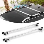 BUNKER INDUST Universal Roof Rack Cross Bars,58" Adjustable Aluminum Roof Rail Top Cargo Carrier Crossbars Keyed Locking 150lbs Capacity for car SUV Vehicles-Carry Your Kayak, Cargo Basket, Roof Bag