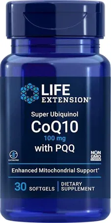 Super Ubiquinol CoQ10 with BioPQQ 100 mg - Life Extension - 30 - Softgel