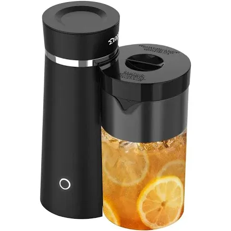 Iced Tea maker with Pitcher, 2qt Ice Tea Coffee machine for Sweet Tea and Ground Coffee, Black