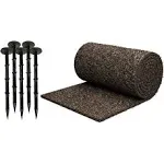 Black Rubber Mulch Border for Landscaping, 10', 120” x 4.5” Roll, Natural-Looking Permanent Garden Barrier for Plants, Vegetables, and Flowers, Recycled and Sustainable, 15 Plastic Anchors Included