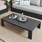 Modway Tahoe Aluminum Outdoor Patio Coffee Table in Gray