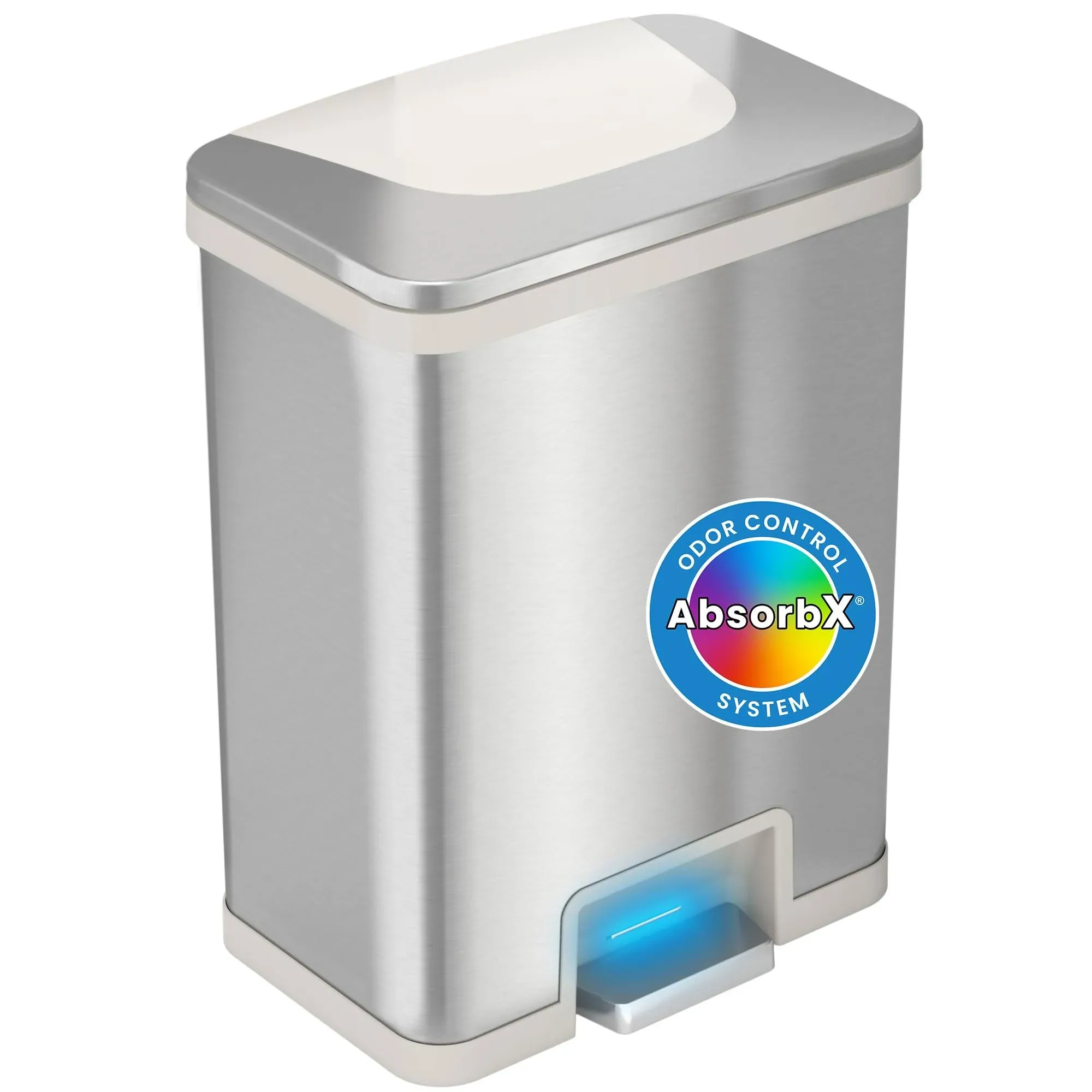 iTouchless 13 Gallon Automatic Step Sensor Trash Can with Odor Control System ...