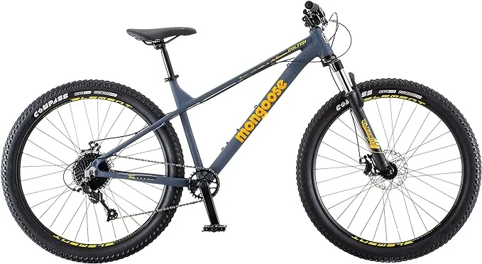 Mongoose Colton Mens and Womens Mountain Bike, Hardtail, 7-Speed Drivetrain