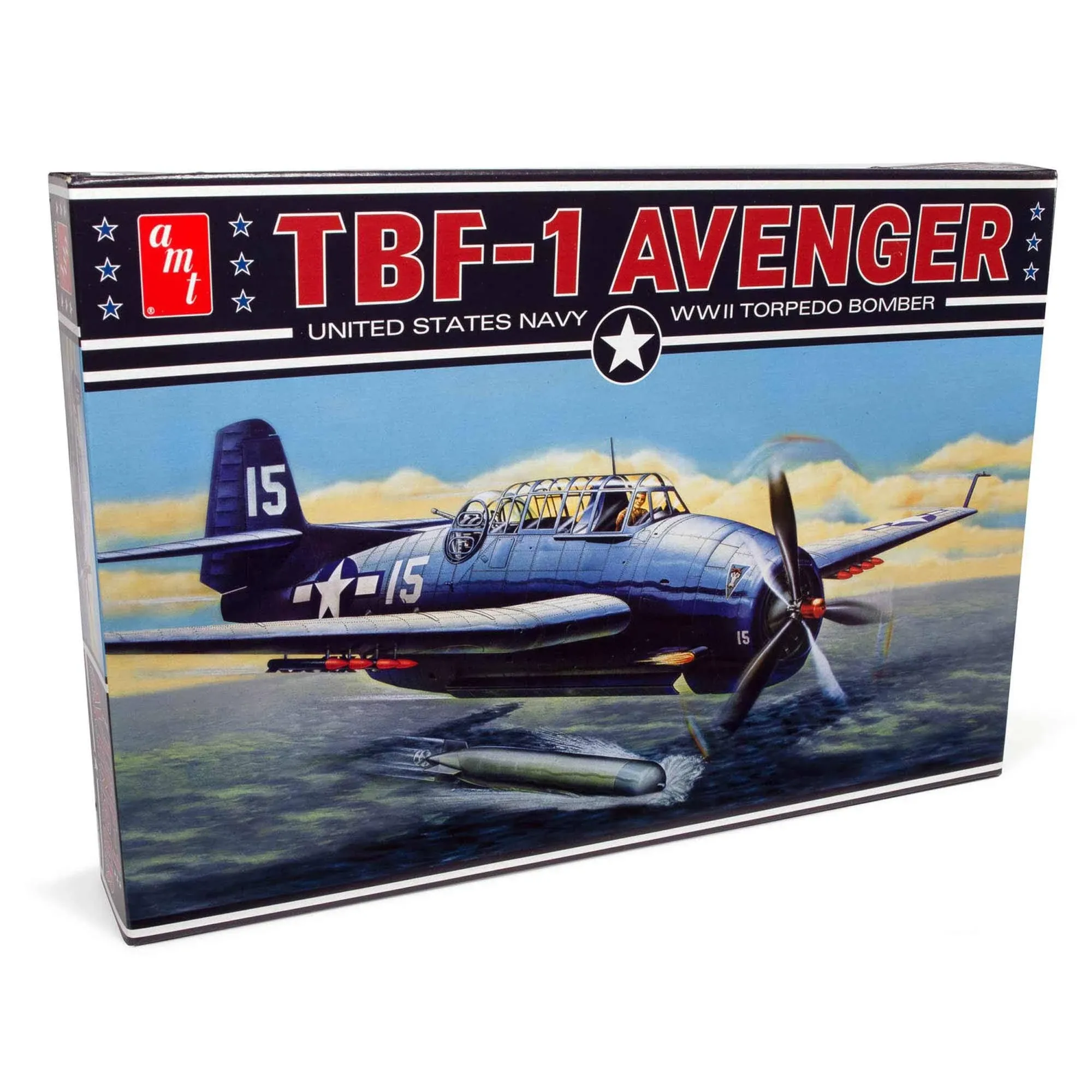 Skill 2 Model Kit Grumman TBF-1 Avenger Torpedo Bomber "United States Navy - WWII" 1/48 Scale Model by AMT