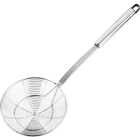 Hiware Solid Stainless Steel Spider Strainer Skimmer Ladle for Cooking, 5.4 Inch