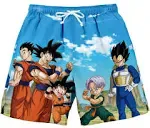 Dragon Ball Super Group Pose Landscape Men's Lounge Shorts-Large