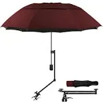 UPF 50+ Golf Umbrella with Adjustable Universal Clamp, Portable Umbrellas for Ra