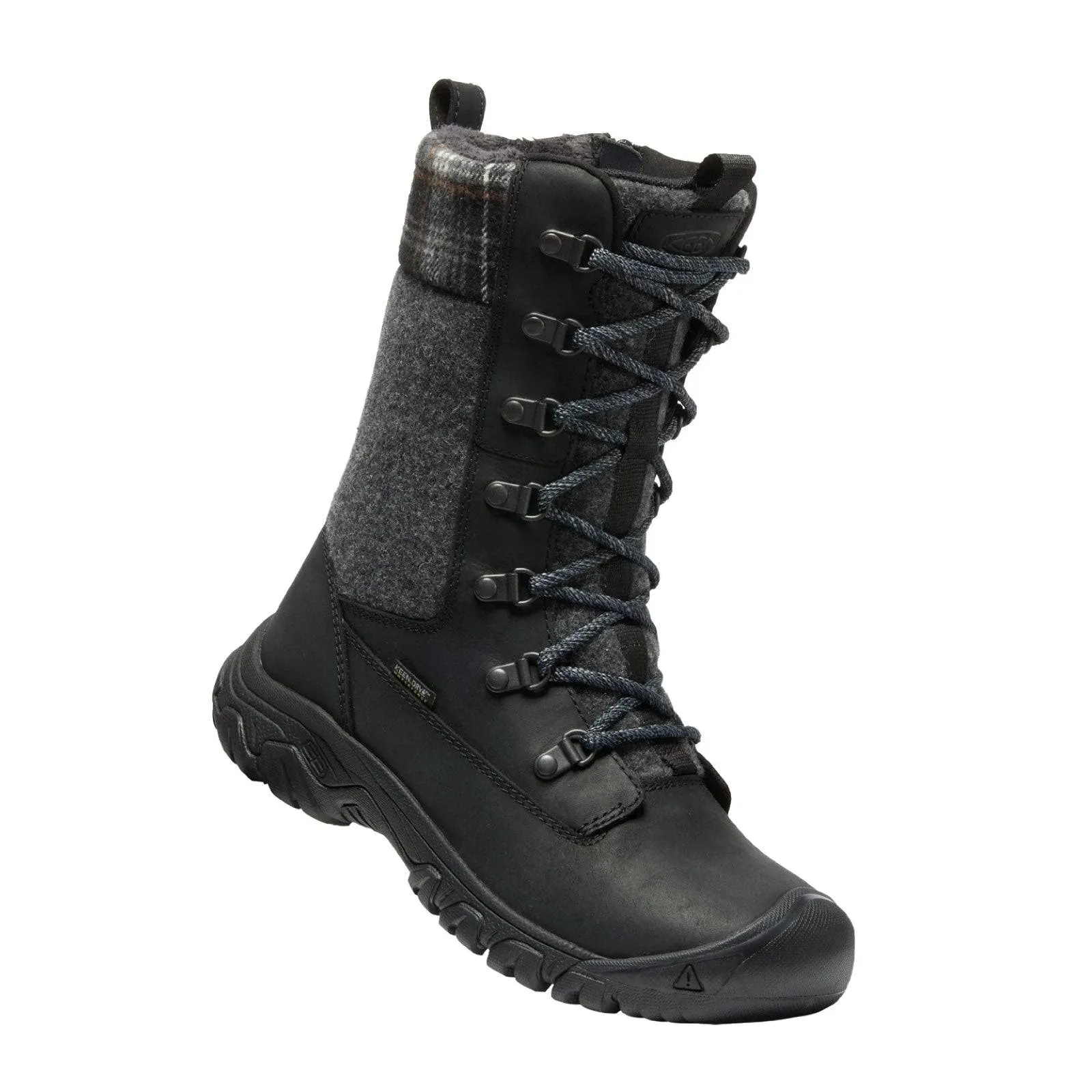 Keen Greta Tall Waterproof Boot (Women) - Black/Black Plaid