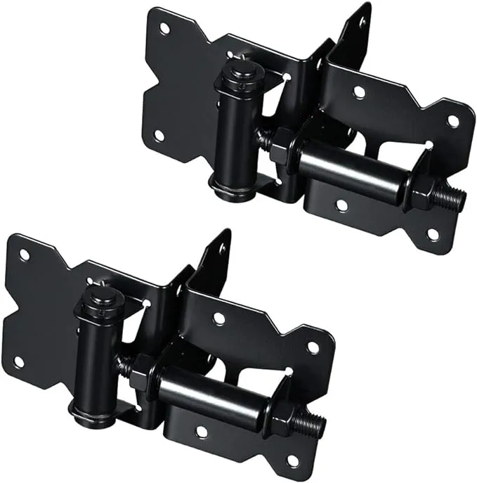 skysen Stainless Steel Vinyl Wood Fence Self Closing Gate Hinges Black(2063 Pair)