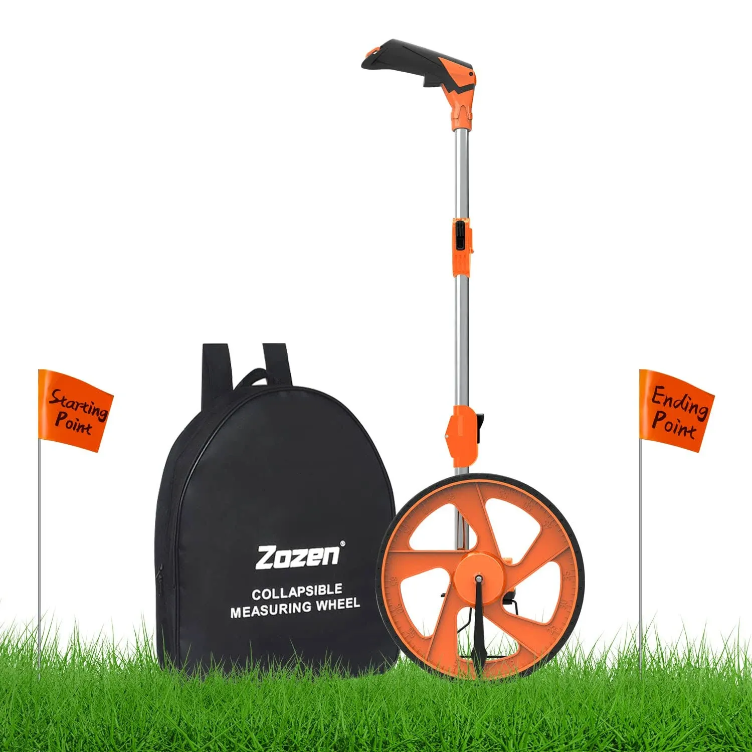 Zozen Distance Measuring Wheel with Marking Flags Measure Wheel Collapsible I...