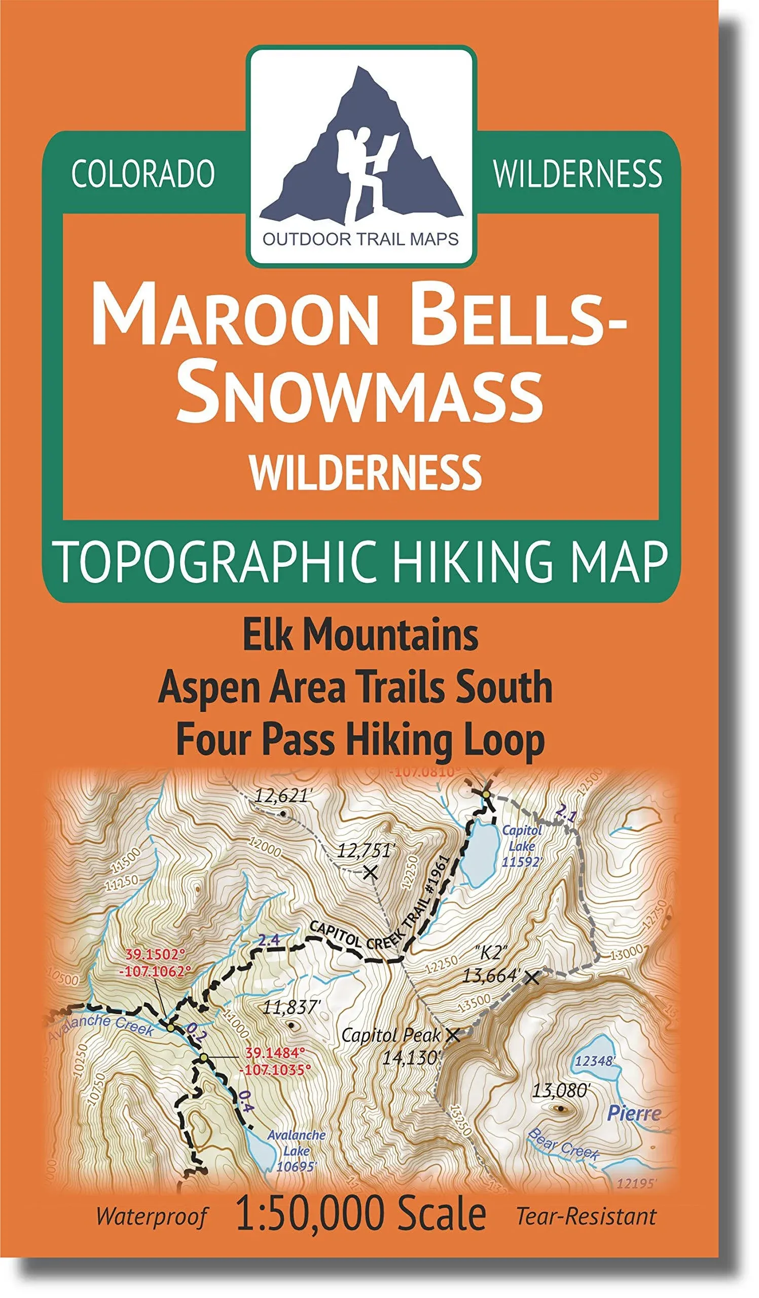 Outdoor Trail Maps Maroon Bells-Snowmass Wilderness - Colorado Topographic Hiking Map (2022)