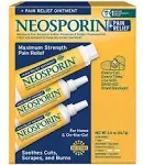 NEOSPORIN, Maximum Strength Pain Relief. Soothes Cuts, Scrapes &amp; Burns Exp 1/26