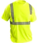 Occunomix Yellow Wicking Birdseye T-Shirt, Size: 2XL, ANSI Class 2 LUX-SSETP2B-Y2X