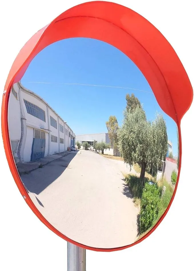 ECM-60-o Convex Polycarbonate Traffic Mirror, Orange Color, Diameter 24" (60cm ...