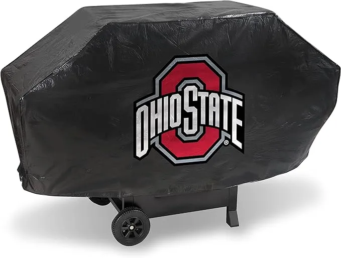 NCAA Ohio State Buckeyes Deluxe Vinyl Grill Cover - 68&#034; Wide/Heavy Duty/Velcr...