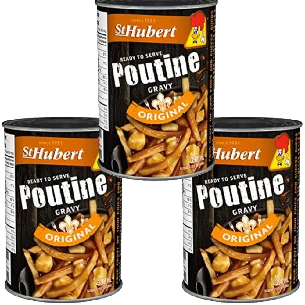 Poutine Gravy - St Hubert - 13.5 Ounce Cans (Pack of 3) | Imported from Canada