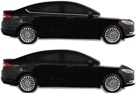 SlickMod Chrome Delete Blackout Vinyl Overlay for 2013-2020 Ford Fusion Hybrid S SE Window Trim (Gloss Black)