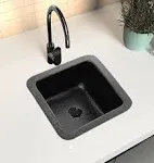 Monarch Abode Bar Prep Sink 12&#034; Dual Mount Single Bowl Durable in Matte Black